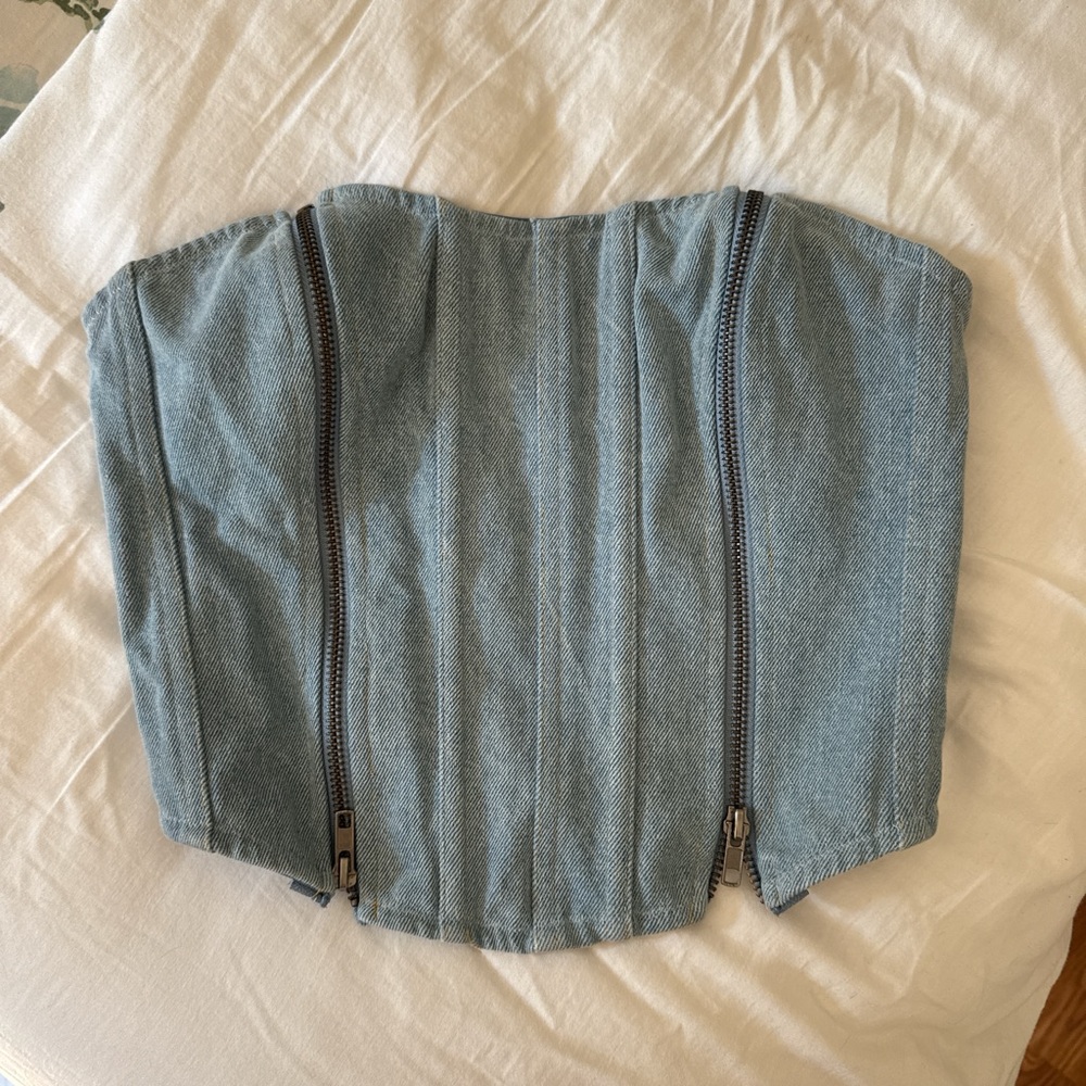 Urban Outfitters Blue Denim corset Top